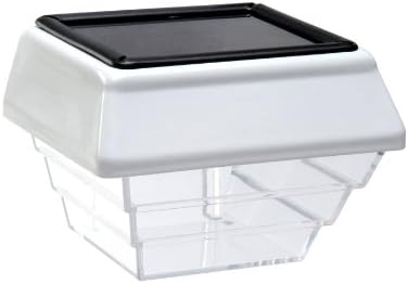 Maine Ornamental 4x4 Solar Post & Stair Light, White, Pack of 2 Lights - 3-3/8" Wide