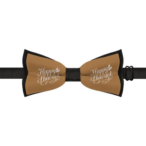 GoasNei Happy Shavuot Jewish Holiday Bow Tie for Men Adjustable Necktie Funny Tie Neck Ties for Weddings Party
