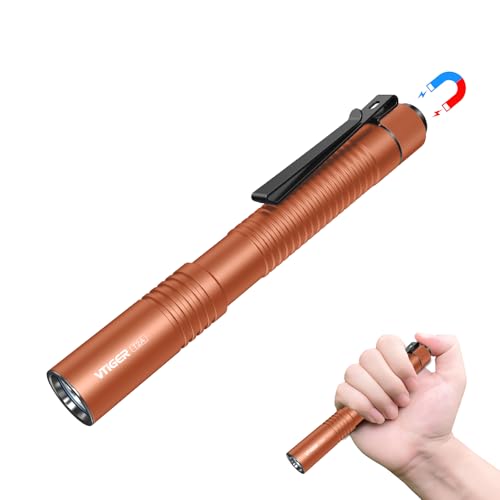 VTIGER T2A Compact EDC Flashlight,1500 High Lumens AA Rechargeable LED