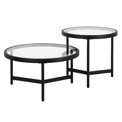 Quentin 30'' Wide Round Coffee Table in Blackened...
