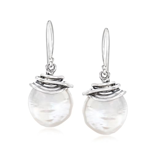 Ross-Simons 12-13mm Cultured Coin Pearl Drop Earrings