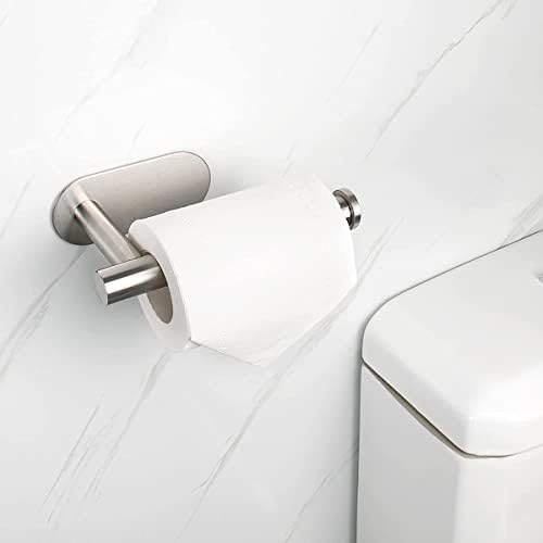 Amerson Toilet Paper Holder, Self Adhesive 3M Toilet Roll Holder, no Drilling Sticky Waterproof Rustproof Toilet Tissue Dispenser for Bathroom and Washroom, SUS304 Stainless Steel(Silver)