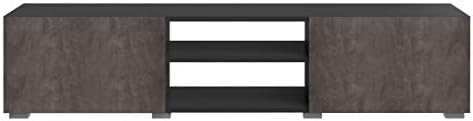 Amazon Brand - Movian Lijoki 2-Door 1-Shelf TV stand, 140 x 42 x 31 cm, Black Concrete Effect