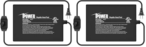 iPower 6 by 8 Inch Reptile Heating Pad with Temperature Adjustable Controller Knob, Under Tank Warmer Terrarium Heat Mat for Reptiles and Amphibians (Pack of 2)