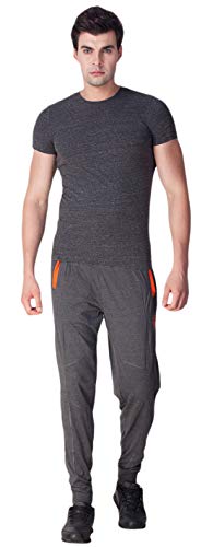 Image of ONN Men's Supreme Cotton Rich Fabric Track Pant |Relaxed Jogger for Men |Ribbed Color Broad Waistband with Drawstring | Vertical Contrast Ribbed Zippered Pockets|OA757