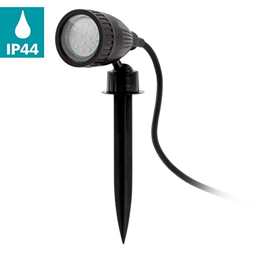 Eglo Ground Spike Spotlight Nema 1, 1 Flame Outdoor Light, Ground Spike lamp Made of Plastic, Colour: Black, Socket: GU10, IP44 - Image 2