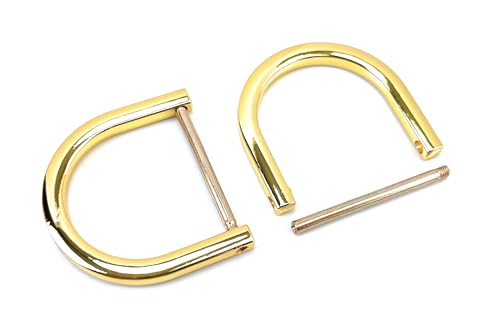 VersaKits 4 Pcs 1-1/4'' Gold Screw-in D Rings for Purse