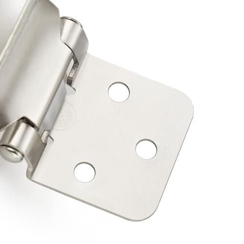 Image of Ravinte Brushed Nickel Cabinet Hinges, 1 /2 Inch Overlay, 40 Pack (20 Pairs)