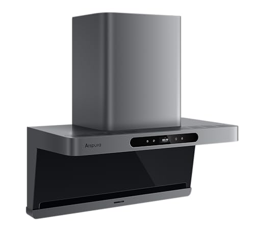 Arspura F1 30 Inch Range Hood, 16 m/s High-Velocity Wall Mount Kitchen Hood, Filter-Free Self-Cleaning Vent Hood with BLDC Motor, Gesture & App Control, 3 Speeds, Delay Shut-Off, Large Oil Cup