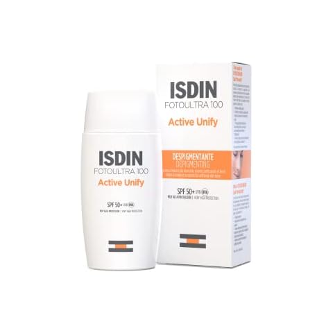 Protector solar facial despigmentante FotoUltra 100 ISDIN Active Unify SPF 50+ Cover