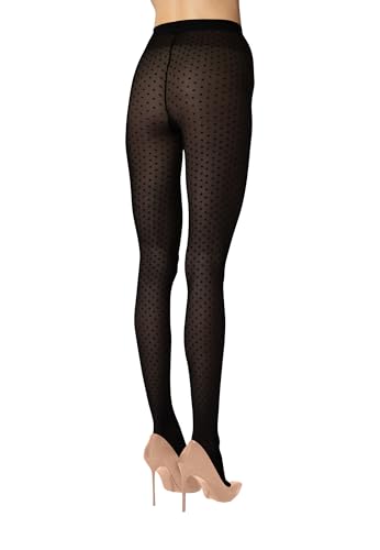 Wolford Satin Touch Dots Tights for Women 20 Denier Sheer Hosiery Pantyhose Elegant 3D Dot Design Shiny Finish Soft Waistband3