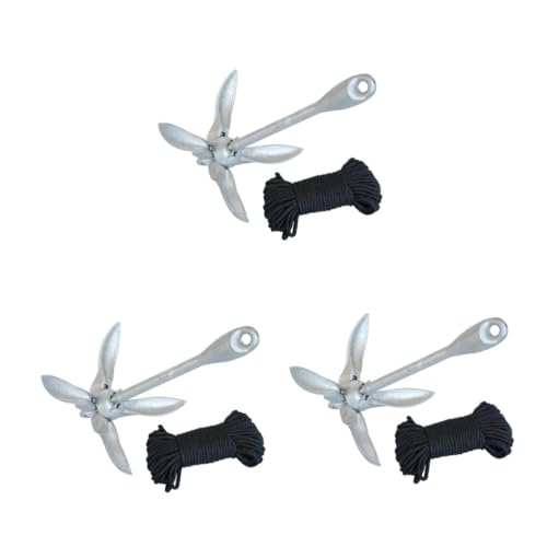 VICASKY Folding Galvanized Anchor for Inflatable Boats Durable Rubber Boat Anchor with High Strength Convenient Carry Design for Fishing and Use