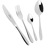 6 Comensales: La cubertería MAGEFESA IRIA incluye 6 cucharas, 6 tenedores, 6 cuchillos de mesa y 6 cucharillas, ofreciendo el equilibrio entre funcionalidad y estilo. Diseñado para adaptarse tanto a comidas diarias como a ocasiones especiales, este set combina estética moderna con la calidad tradicional de MAGEFESA.