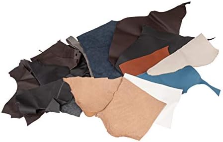 Rayher 8301500 Leather Scrap Material, Multi-Colour, 500 g, Leather Pieces, without harmful substances