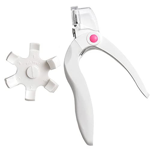 1Pcs Adjustable Acrylic Nail Clipper, Stainless Steel Nail Trimmer, Nail Tip Cutter for False Nail Art Manicure (White)