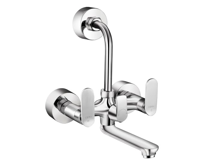 CERA Brooklyn Wall Mixer with Bend Pipe for Overhead Shower | Washbasin Tap | Bathroom Accessories | Chrome Finish Everlasting Shine | Wall Mount | Durable and Reliable Brass | F1018402CH-image-34