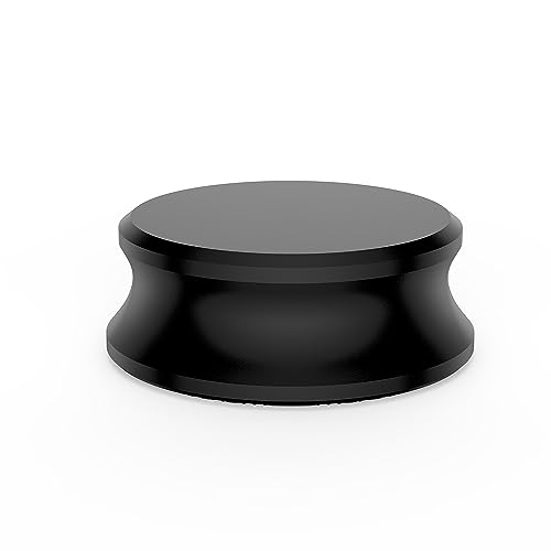 Record Weight Stabilizer 280g Turntable Weight Clamps for Turntable Vinyl Disc LP Record Player Aluminum LP Stabilizer with Protective Leather Pad (Black)