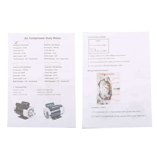 Image of Air Compressor Motor 3.7 HP Motor 56 Frame 5 /8 Inch Shaft 230 V