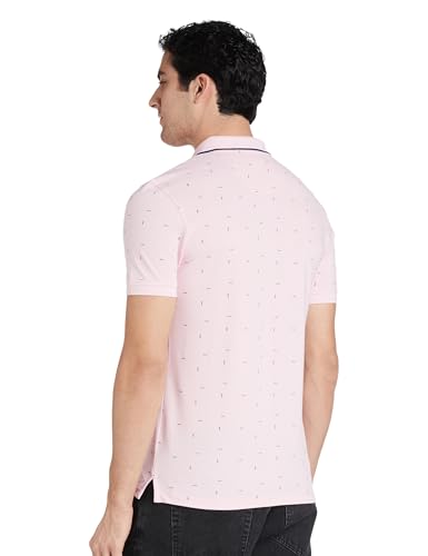 Image of Allen Solly Men's Polo T-Shirt | Polycotton Blend | Color-Block Print | Regular Fit | Smart Casual Wear