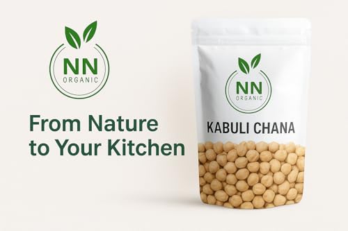 Image of Kabuli Chana 1kg | White Chickpeas, Natural Dried Garbanzo Beans | NNorganic Organic Chana Pack