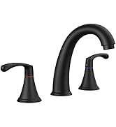 FORIOUS Black Bathroom Faucet 3 Hole, Widespread Bathroom Sink Faucet 8 Inch with Pop Up Drain an...