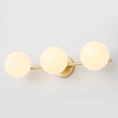 Aplique de pared interior de 3 cabezas Mengjay de diseño moderno con esferas de vidrio para pasillo