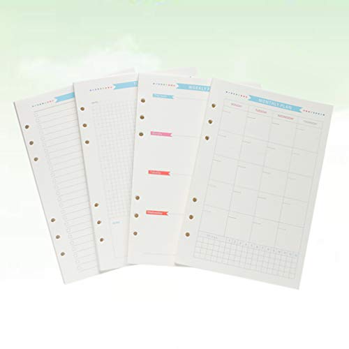 NUOBESTY Papel de refil A6, 6 anéis, refil de papel para fichário, inserções para caderno, folhas so