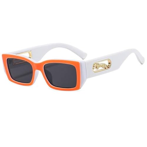 Lunettes de soleil carrées motif léopard rouge au design oversize