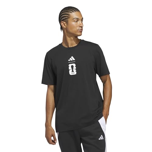 adidas Mens World Cup 26 Official Match Ball Graphic T-shirt Black Medium