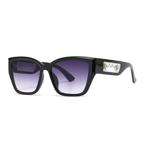 Lunettes de soleil œil de chat modernes aux verres gris dégradés chics