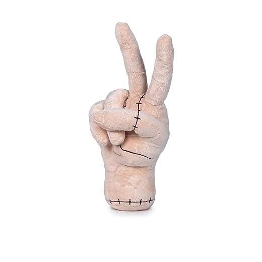 Play by Play Peluche La mano The Thing de Miércoles Familia Addams versión Victory 2 dedos levantados - Altura 25 cm