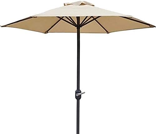 Sun Parasol Umbrella Garden Round Garden Parasol, Sunshade, UV50+, Outdoor Patio Umbrella with Crank for Cafe Beach Pool, 6 Sturdy Ribs