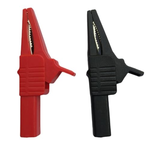 Image of Heavy Duty Full Insulated Automotive Car Battery Alligator Clips Electrical Test Clips 1000V 32A 2Pcs,with 4mm Banana Jack Socket(Length:83.5mm)