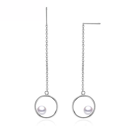 Cadeau pour fille boucles d'oreilles argent 925 et perle blanche ronde