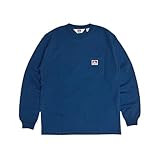 BENDAVIS Tシャツ 長袖 ベンデイビス 胸ポケット 長袖Tシャツ メンズ 無地 ロンT クルーネック ゴリラ ポケT (JP, アルファベット, S, コバルトブルー)
