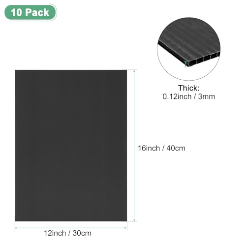 Image of M METERXITY 10-Pack Corrugated Plastic Sheets, 12 Inch x 16 Inch Waterproof Blank Corrugated Poster Board Yard Signs for Garage Sale /Office /Classroom /Party /Lawn Sign Road [3mm Thick, Black]