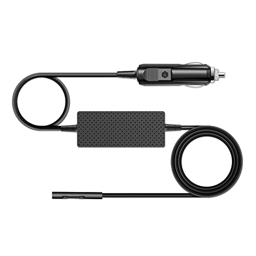 102W Surface Car Charger, HKY 12V-24V DC Car Adapter Compatible with Surface Pro 10 X 9 8 7 7+ 6 5 4 3, Surface Book 3 2 1, Surface Laptop 6 5 4 3 2 1 & Surface Go 4 3 2 1,Surface Laptop Go
