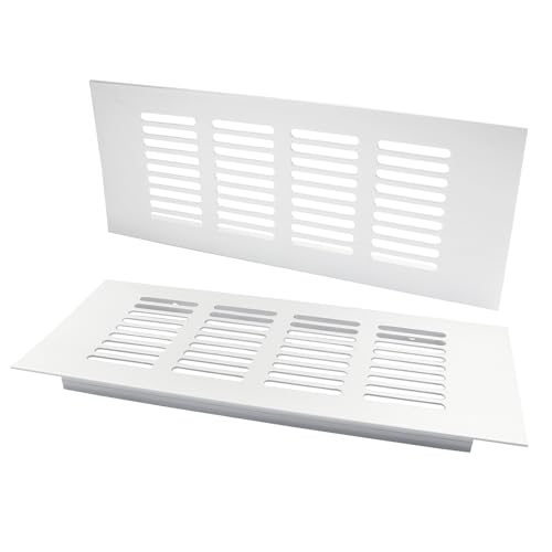 Aracombie 2 Pcs Air Vent Grille Cover, 8 x 3 Inch / 200 x 80mm Silver Rectangle Vent Cover, Stainless Steel Grill Cover for Ceiling, Wall, Cabinet, Cupboard Wardrobe Ventilation by Aracombie - Used condition - US$7.82