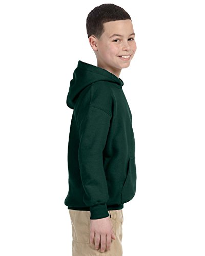 Gildan Boys Heavy Blend Hooded Sweatshirt, Medium, Forest Green4