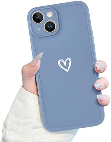 Newseego Compatible for iPhone 14 Case(6.1'') Girl Women Fashion Cute Heart Shape Simple Pattern iPhone 14 Silicone Case Shockproof Slim Light Soft TPU Back Cover Protective Case for iPhone 14-Purple