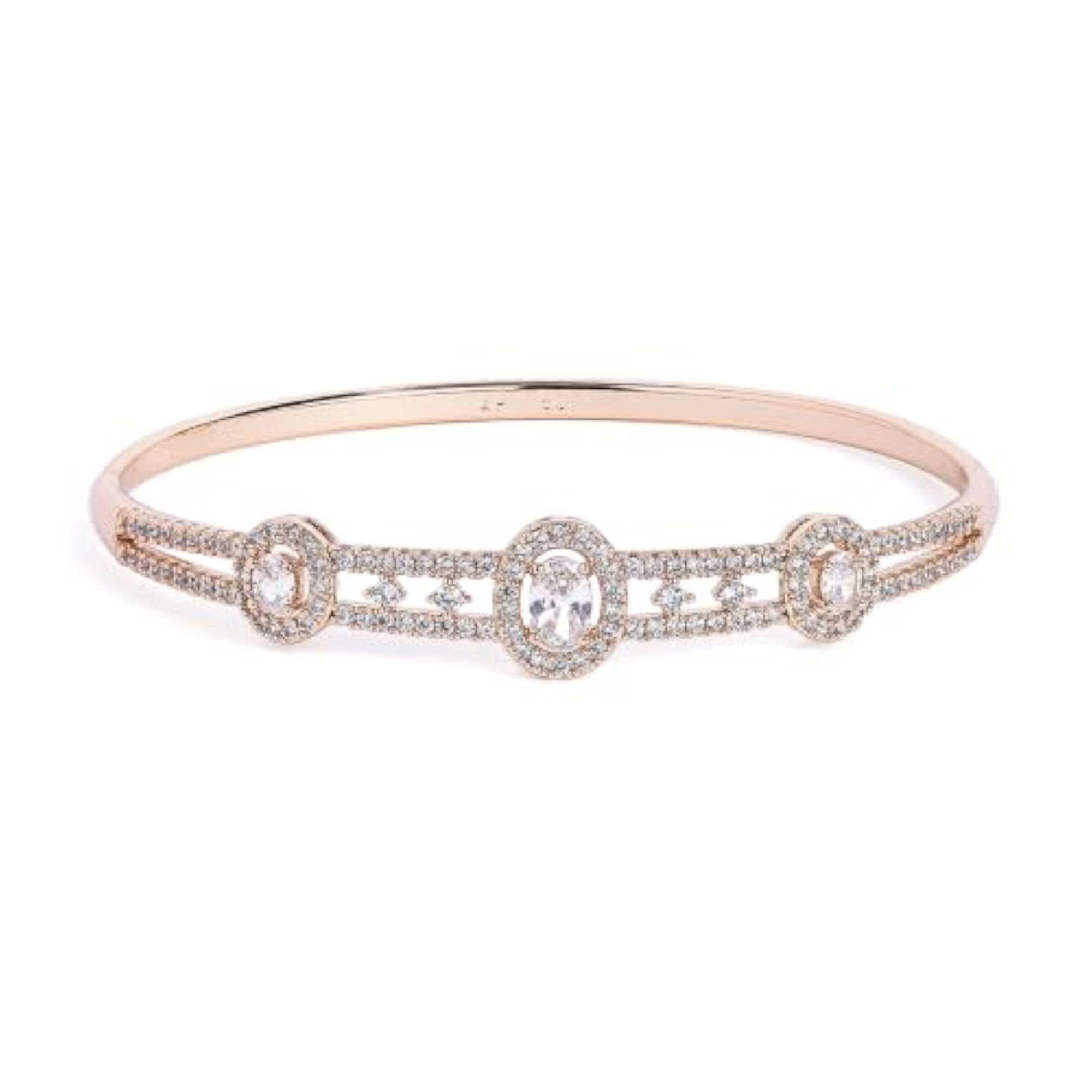 Women's Rose Gold Finish Geometric Shape Kada Bracelet