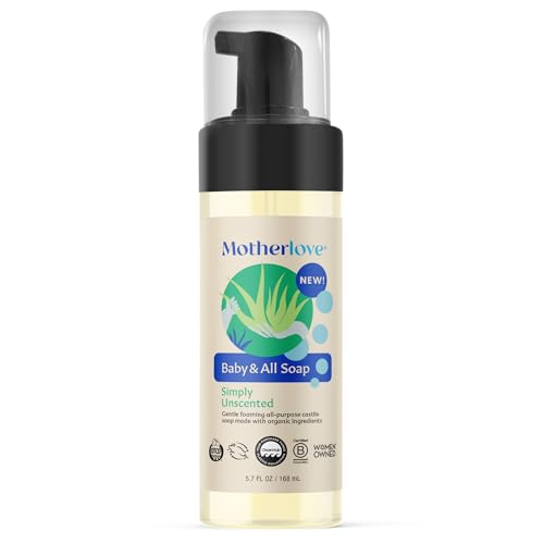 Motherlove Baby & All Soap (5.7 oz) Gentle Foaming All-Purpose Castile Soap Made with Organic Ingredients Simply Unscented