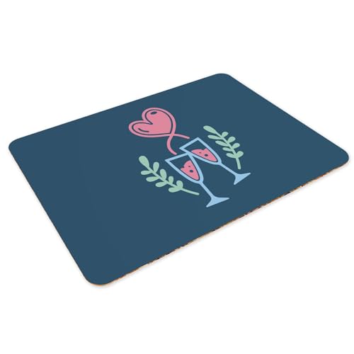 Sets de table bleu souples en liège de qualité supérieure grand format