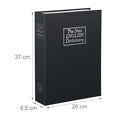 Livre coffre fort grand modèle contre le vol armoire secrète à clé noire - 5