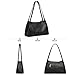 Kattee Leather Purses and Handbags for Women, Soft Genuine Leather Shoulder Hobo Bags with Top Magnetic Snap Closure Black