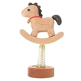 Fonctionnalité interactive amusante : appréciez le doux balancement de ce cheval à bascule en bois sculpté, source de et de détente. il peut servir de décoration pour la voiture, de présentoir de table, de figurine lunaire chinoise ou d’élément décoratif pour le bureau