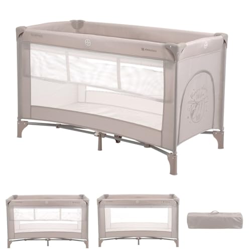 Kikkaboo Reisebett, Laufstall So Gifted 2 Ebenen Matratze, Tragetasche, Öffnung braun