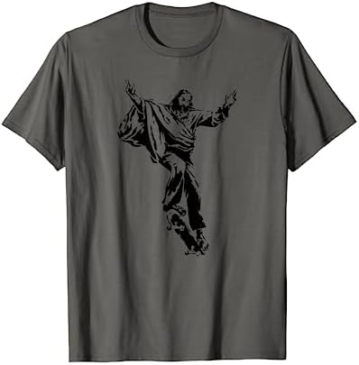 Funny Jesus Skateboarding Skater and Skateboard Jesus Design T-Shirt
