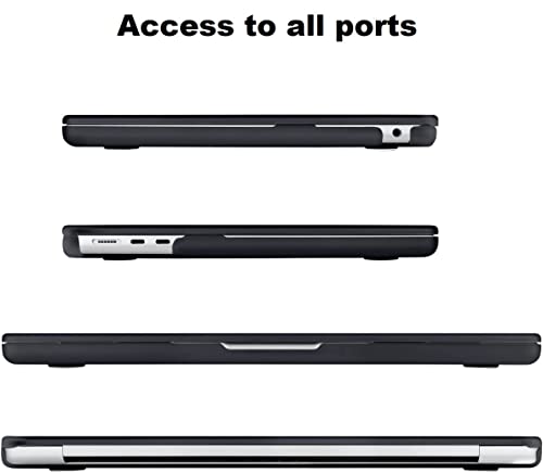 Image of Midkart Case Compatible with MacBook Air 13.6 inch M5 M4 M3 M2 Release 2026-2022 A3449 A3240 A3113 A2681 Touch ID Hard Shell Cover Keyguard Dust Plugs for MacBook Air 13 inch Case, Smoke Black