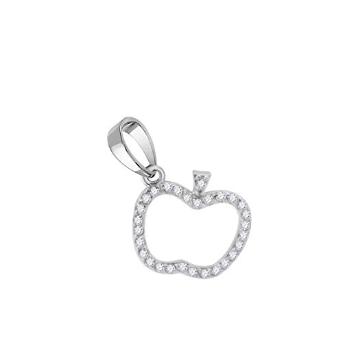 MauliJewels Engagement Necklace for Women 1/4 Carat Diamond Apple Shape Pendant Necklace For Women's 4 Prong-Setting 10K Solid White Rose & Yellow Gold2